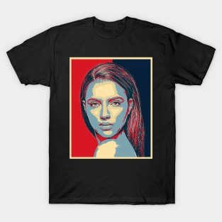 Portrait Beautiful Woman Clean Face Pop art T-Shirt